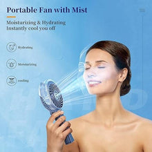 Load image into Gallery viewer, Disney(Royal Blue) Portable Misting Fan with 34ml Water Tank, Rechargeable Mini Cooling Fan for Travel, Outdoors
