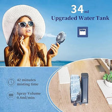 Load image into Gallery viewer, Disney(Royal Blue) Portable Misting Fan with 34ml Water Tank, Rechargeable Mini Cooling Fan for Travel, Outdoors
