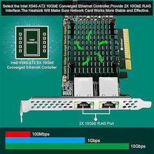 Load image into Gallery viewer, PCIE X8 Interface to 2X 10Gbps RJ45 Ports Network Adapter, Intel X540-AT2 Ethernet Controller, 2X 10GbE RJ45 Interface PCIE NIC Card, PCI Express 10GbE Converged Network Adapter (X540T2)
