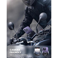 Load image into Gallery viewer, Lamicall Motorcycle Phone Mount Holder - [Camera Friendly] [1s Lock] Bike Phone Holder Handlebar Clamp, Bicycle Scooter Phone Clip, for iPhone 16 Pro Max, 15 14 13 Mini, 2.4~3.54" Wide Phones, Black

