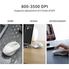 Load image into Gallery viewer, TMICE Wireless Bluetooth Mouse, Dual-Mode, 500mAh Battery, 5 DPI Adjustment, 10M Working Distance, White
