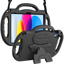 Load image into Gallery viewer, LTROP Kids Case for New iPad 10th Generation 10.9 Inch 2022, with Shoulder Strap, Durable Handle Stand Child-Proof Bumper Case, Black
