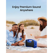Load image into Gallery viewer, Houl Zallee IPX7 Waterproof Bluetooth Speaker, 40W (60W Peak) Portable Wireless Speakers, 32H Playtime, Stereo Loud Sound, Deep Bass, Bluetooth 5.0, Built-in Mic for Camping, Party, Gifts, Beach-Blue
