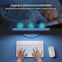 Load image into Gallery viewer, Bluetooth Keyboard and Mouse Combo for iPad - Rechargeable Wireless Keyboard &amp; Mouse with 7-Color Backlit Compatible with iPad 9th/8th Gen, iPad Pro/Air/Mini, iPhone14/13/12 Pro, White
