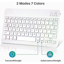 Load image into Gallery viewer, Bluetooth Keyboard and Mouse Combo for iPad - Rechargeable Wireless Keyboard &amp; Mouse with 7-Color Backlit Compatible with iPad 9th/8th Gen, iPad Pro/Air/Mini, iPhone14/13/12 Pro, White
