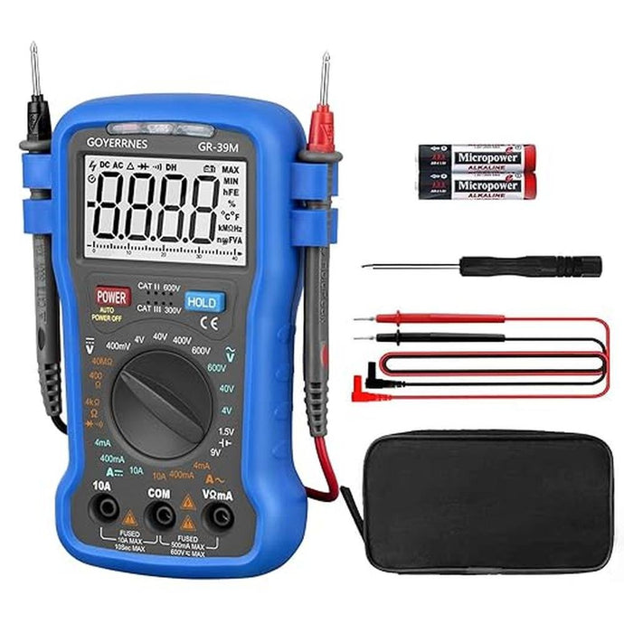 Digital Multimeter Electrical Tester, 4000 Counts TRMS Voltmeter AC DC Volt Current Ohm Meter with Continuity Buzzer, 250g(9oz) Handheld Multi Tester