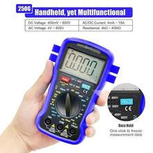 Load image into Gallery viewer, Digital Multimeter Electrical Tester, 4000 Counts TRMS Voltmeter AC DC Volt Current Ohm Meter with Continuity Buzzer, 250g(9oz) Handheld Multi Tester
