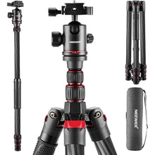 Load image into Gallery viewer, NEEWER Upgraded 80.7" Carbon Fiber Camera Tripod Monopod with Telescopic 2 Section Center Axes, 360° Panorama Ballhead, 1/4" Arca Type QR Plate, Travel Tripod with ø28mm Column, Max Load 26.5lb, N55CR
