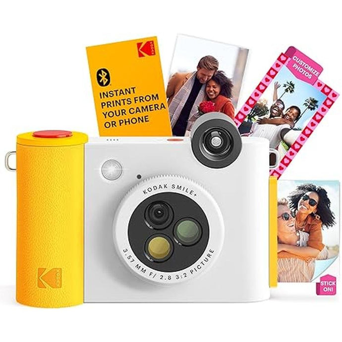 KODAK Smile+ 2-in-1 Digital Instant Print Camera & Wireless Bluetooth Photo Printer - 10MP, Special-Effect Rotating Lens, Zink 2x3” Sticky-Back Photos, Print via Fun App from Smart Devices - White