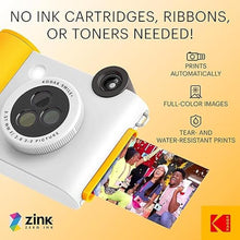 Load image into Gallery viewer, KODAK Smile+ 2-in-1 Digital Instant Print Camera &amp; Wireless Bluetooth Photo Printer - 10MP, Special-Effect Rotating Lens, Zink 2x3” Sticky-Back Photos, Print via Fun App from Smart Devices - White
