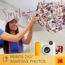 Load image into Gallery viewer, KODAK Smile+ 2-in-1 Digital Instant Print Camera &amp; Wireless Bluetooth Photo Printer - 10MP, Special-Effect Rotating Lens, Zink 2x3” Sticky-Back Photos, Print via Fun App from Smart Devices - White
