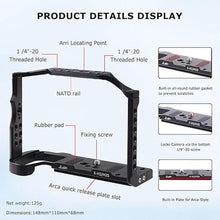 Load image into Gallery viewer, Foto4easy Aluminum Alloy X-H2 X-H2S Cage for Fujifilm X-H2&amp;X-H2S Mirrorless Digital Camera Body,Camera Rig with NATO Rails, Quick Release Plate for Arca
