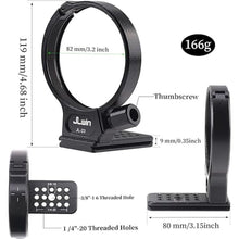 Load image into Gallery viewer, FocusFoto Metal Tripod Collar Mount Ring 1/4" &amp; 3/8" for Sigma 100-400mm F5-6.3 DG DN OS L/E-mount Lens &amp; for Sigma 105 mm f/1.4 DG HSM Art (EF/FX/FE/L-Mount) Lens, Compatible with Arca Swiss Standard
