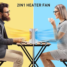 Load image into Gallery viewer, Electric Space Heater Ceramic Small Heater with LED Light, 500W Heater Fan 4 in 1 Desk Heater for Home Office and Indoor
