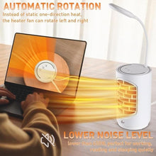 Load image into Gallery viewer, Electric Space Heater Ceramic Small Heater with LED Light, 500W Heater Fan 4 in 1 Desk Heater for Home Office and Indoor
