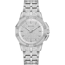 Load image into Gallery viewer, Bulova Ladies' Crystal Octava Stainless Steel 3-Hand Quartz Watch, Crystal Bezel and Dial Style: 96L305
