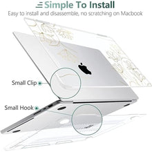 Load image into Gallery viewer, TWOLSKOO Compatible with M4 MacBook Pro 14 inch Case 2024-2021 Release Chip Models M4 M3 M2 M1 Pro Max, Plastic Hard Shell &amp; Keyboard Cover &amp; Trackpad Film &amp; Screen Protector, Golden Floral
