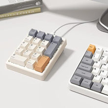 Load image into Gallery viewer, Mechanical Number Pad,Hot Swappable Numpad Wired USB 17 Keys Keypad White Backlit Numeric Keypad with PBT Keycaps for Laptop PC Compact Keyboards(Retro Beige, Blue Switch)
