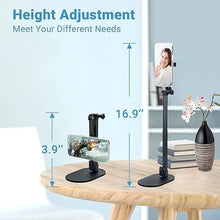 Load image into Gallery viewer, JJC Strong Magnetic Phone Desk Stand Compatible with MagSafe for iPhone 16, 15, 14, 13, 12 Pro Max Plus, MagSafe Case &amp; All Smartphones, Height &amp; Angle Adjustable iPhone Stand with Remote Control
