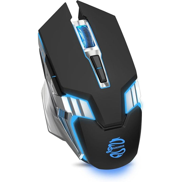 Bluetooth Mouse Wireless Gaming Mice, RGB Rechargeable Multi Device Mouse, Quiet Click, 7-Color Backlit, LED Light up Computer Mice for Laptop PC iPad Tablet MacBook Chromebook Office Games - Black