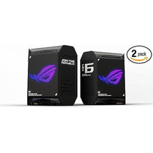 Load image into Gallery viewer, ASUS ROG Rapture GT6 (2PK) AX10000 Tri-Band WiFi 6 Gaming Mesh System, Covers up to 5,800 sq ft, 2.5 Gbps Port, Triple-Level Game Acceleration, UNII 4, Free Lifetime Internet Security, Black
