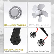 Load image into Gallery viewer, Portable Neck Fan, bladeless neck fan,for Indoor Outdoor Travelling,USB Rechargeable Personal Fan, Rechargeable, Headphone Design,3 Speeds Operated Adjustable,neck fans for women
