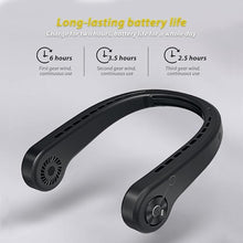 Load image into Gallery viewer, Portable Neck Fan, bladeless neck fan,for Indoor Outdoor Travelling,USB Rechargeable Personal Fan, Rechargeable, Headphone Design,3 Speeds Operated Adjustable,neck fans for women
