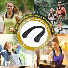 Load image into Gallery viewer, Portable Neck Fan, bladeless neck fan,for Indoor Outdoor Travelling,USB Rechargeable Personal Fan, Rechargeable, Headphone Design,3 Speeds Operated Adjustable,neck fans for women
