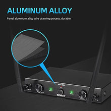 Load image into Gallery viewer, D Debra Audio AU200 Pro UHF 2 Channel Wireless Microphone System with Cordless Handheld Lavalier Headset Mics, Metal Receiver, for Karaoke Church Party (2 Bodypack)
