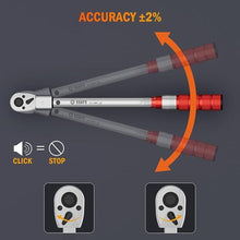 Load image into Gallery viewer, Adjustable Torque Wrench, 10-170 Ft-Lb/13.6-230.5 Nm, 38MM Open End Torque Wrench, 1/2 Inch Drive Torque Wrench with Interchangeable Jaw &amp; Ratchet Head for HVAC, Car, Moto, Heat Pump Piping
