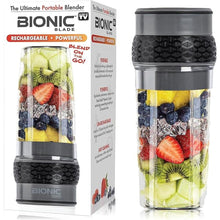 Load image into Gallery viewer, Bionic Blade Personal Blender 26.5 Oz, Cordless, Rechargeable 18,000 RPM Portable Blender for Shakes and Smoothies Mini Blender Portable 8.6" Tall, Seen On TV (Gunmetal)
