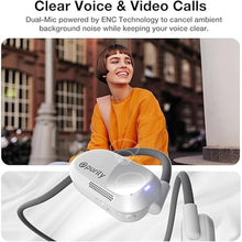 Load image into Gallery viewer, Purity Air Open Ear Headphones - True Air Conduction Wireless Bluetooth Open Ear Earbuds with Dual Mic for iPhone/Android - Secured Long Wearing Comfort, Sports Sweat Resistant (White/Grey)
