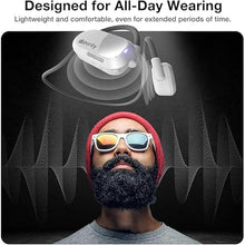 Load image into Gallery viewer, Purity Air Open Ear Headphones - True Air Conduction Wireless Bluetooth Open Ear Earbuds with Dual Mic for iPhone/Android - Secured Long Wearing Comfort, Sports Sweat Resistant (White/Grey)
