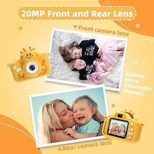 Load image into Gallery viewer, Kids Camera for Girls &amp; Boys, Toddler Camera for Age 3-10 Kids with 32GB Card &amp; Dual Lens, 1080P Kids Digital Camera Toys (Yellow)
