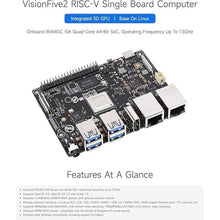 Load image into Gallery viewer, waveshare VisionFive2 RISC-V Single Board Computer, StarFive JH7110 Processor with Integrated 3D GPU, 4GB Memory, with WiFi Module
