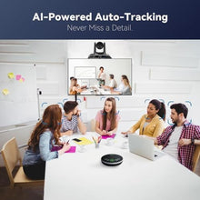 Load image into Gallery viewer, TONGVEO 4K Conference Room Camera System, AI Auto-Tracking PTZ Camera 5X Digital Zoom with Speakerphone Set 120° Wide-Angle USB3.0 for Zoom YouTube Teams OBS and More
