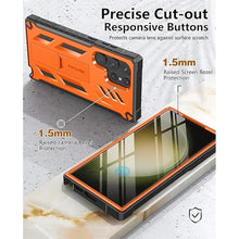 Load image into Gallery viewer, FNTCASE for Samsung Galaxy S23-Ultra Case: Military Grade Drop Proof Protection Mobile Cover with Kickstand | Matte Textured Rugged Shockproof TPU | Protective Sturdy Phone Case - Orange
