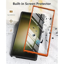 Load image into Gallery viewer, FNTCASE for Samsung Galaxy S23-Ultra Case: Military Grade Drop Proof Protection Mobile Cover with Kickstand | Matte Textured Rugged Shockproof TPU | Protective Sturdy Phone Case - Orange
