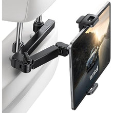 Load image into Gallery viewer, Lamicall Car Headrest Tablet Holder - [3 in 1 Extension Arm] Adjustable Tablet Car Mount for Back Seat, Road Trip Essentials for Kids, for 4.7-11" Tablet Like iPad Pro, Air, Mini, Galaxy, Fire, Black
