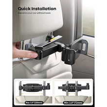 Load image into Gallery viewer, Lamicall Car Headrest Tablet Holder - [3 in 1 Extension Arm] Adjustable Tablet Car Mount for Back Seat, Road Trip Essentials for Kids, for 4.7-11" Tablet Like iPad Pro, Air, Mini, Galaxy, Fire, Black
