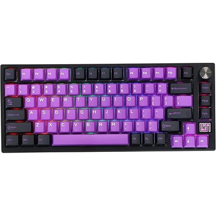 EPOMAKER TH80 SE Gasket 75% Mechanical Keyboard, NKRO Hot Swappable RGB 2.4Ghz/ Bluetooth 5.0/ Wired Gaming Keyboard with Poron/EVA Foam, 4000mah Battery (Black Purple, Flamingo Switch)