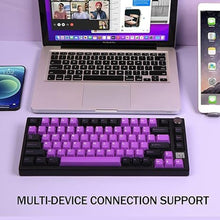 Load image into Gallery viewer, EPOMAKER TH80 SE Gasket 75% Mechanical Keyboard, NKRO Hot Swappable RGB 2.4Ghz/ Bluetooth 5.0/ Wired Gaming Keyboard with Poron/EVA Foam, 4000mah Battery (Black Purple, Flamingo Switch)

