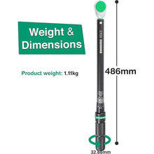 Load image into Gallery viewer, 1/2-Inch Drive Click Torque Wrench, 22-150 Ft.lb/29.8-203.4 Nm Dual-direction Torque Wrench with ±3% High Precision, Dual Range Scales, Quick Release Reversible Head for Motorcycle, Car

