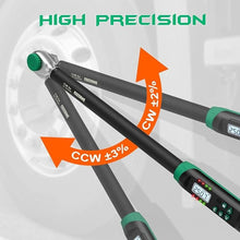 Load image into Gallery viewer, 1/2 Inch Drive Digital Torque Wrench, 12.53-250.7Ft.lb/17-340N.m, Long Electronic Torque Wrench with Preset Value, Buzzer &amp; LED Indicator, 2% Accuracy for Bike, Motorcycles, Car

