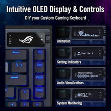 Load image into Gallery viewer, ASUS ROG Azoth 75% Wireless DIY Custom Gaming Keyboard, OLED Display, Gasket-Mount, Three-Layer Dampening, Hot-Swappable Pre-lubed ROG NX Blue Switches &amp; Keyboard Stabilizers, ABS Keycaps, RGB-Black
