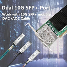 Load image into Gallery viewer, 10Gb PCI-E X8 NIC Network Card, with Intel XL710-BM1 Ethernet Controller,Dual SFP+ Port, Compare to Intel XL710-DA4,PCI-Express Ethernet Adapter Support Windows Server,Linux,VMware
