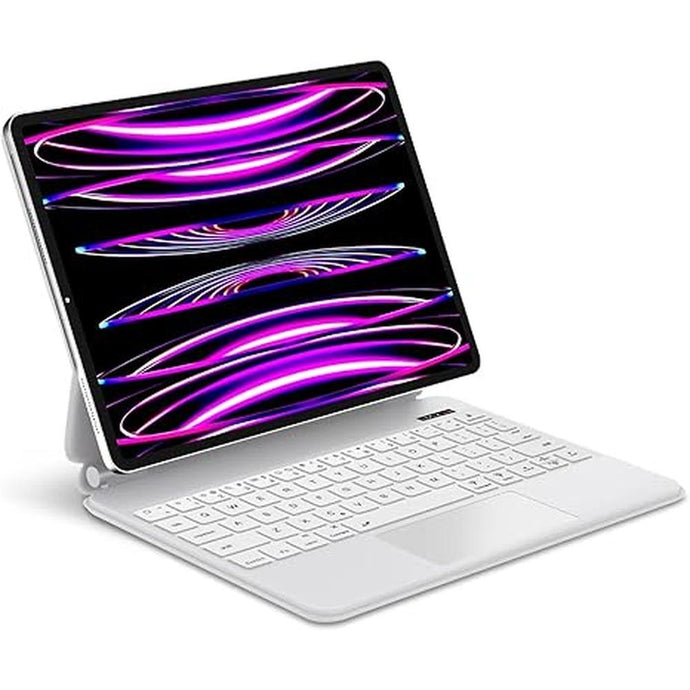SENGBIRCH Magic Keyboard for iPad Air 11-inch (M2) 2024, iPad Pro 11-inch - 4th, 3rd, 2nd, 1st Generation, iPad Air 5th, 4th Generation (10.9 inch) - Pure White Backlit, Ultra Slim, Trackpad, White