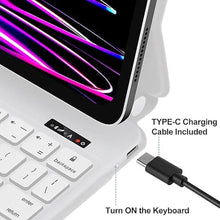Load image into Gallery viewer, SENGBIRCH Magic Keyboard for iPad Air 11-inch (M2) 2024, iPad Pro 11-inch - 4th, 3rd, 2nd, 1st Generation, iPad Air 5th, 4th Generation (10.9 inch) - Pure White Backlit, Ultra Slim, Trackpad, White
