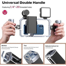 Load image into Gallery viewer, ULANZI Universal Phone Video Rig Kit with Handles, Aluminum Handheld Stabilizer Phone Video Filmmaking Grip for Video Maker Videographer with Cold Shoe for iPhone 16 15 14 13 Mini Pro Max 8 Plus
