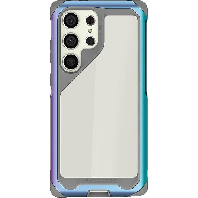 Ghostek ATOMIC slim Samsung Galaxy S23 Ultra Phone Case with Clear Back and Iridescent Aluminum Bumper S-Pen Stylus Cutout Shockproof Phone Cover Designed for 2022 Samsung S23 Ultra (6.8
